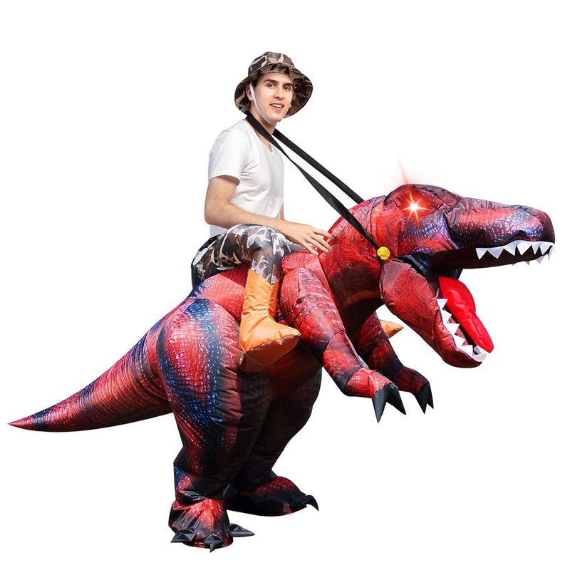 GOOSH Inflatable Dinosaur Costume Adults Halloween Blow up Costumes for Men Women Riding T Rex Air Costume for Party Cosplay - Image 1